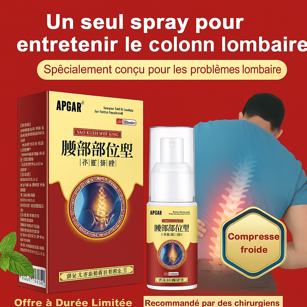 Spray antibactérien analgésique pour la colonne lombaire